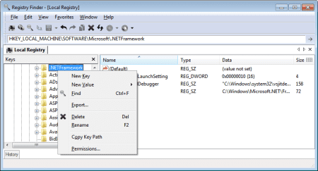 Registry finder