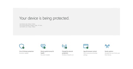 Nytt säkerhetscenter i Windows 10 securitycenter