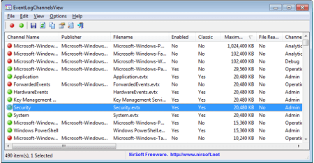 Programtips: Eventlogchannelsview 1.11 img3File 5