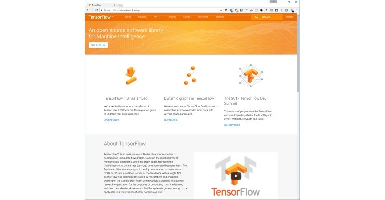 Resurser på webben: Nyheterna i Tensorflow 1.0 www TensorFlow