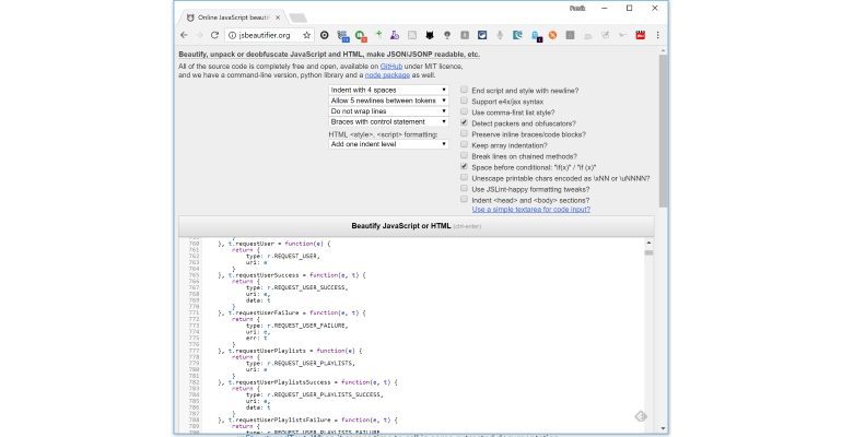 Resurser på webben: Vackrare Javascript www jsbeautifier
