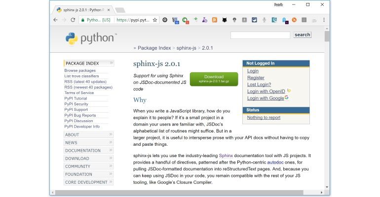 Resurser på webben: Dokumentera Javascript-kod www Sphinx
