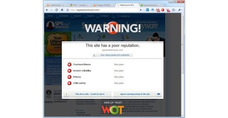 Programtips: Web of Trust for Google Chrome 4.0.8.4 largeImg 1