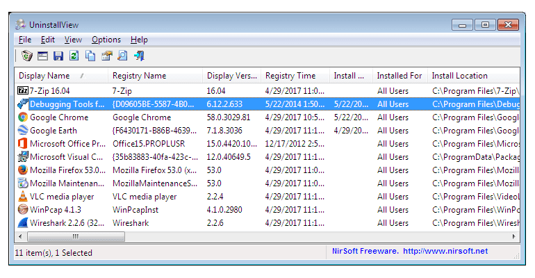 Programtips: Uninstallview 1.20 img3File 4