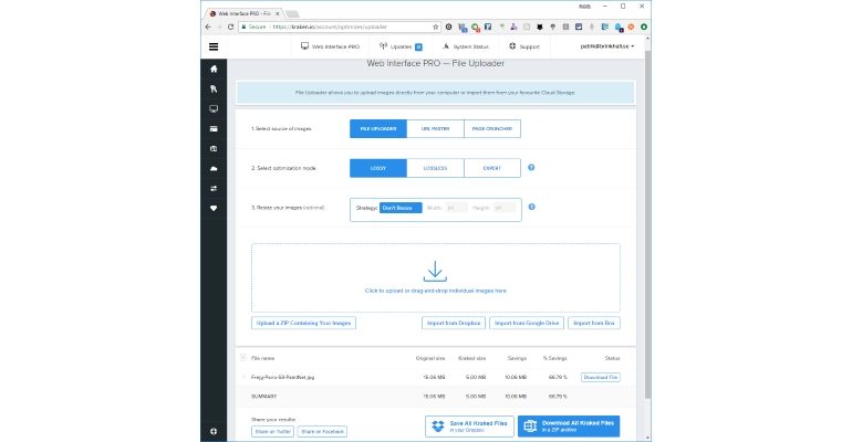 Resurser på webben: Komprimera med Kraken www kraken