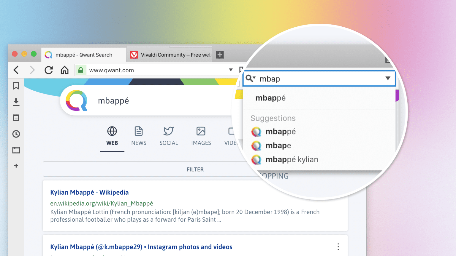 Qwant integreras i Vivaldi Vivaldi + Qwant