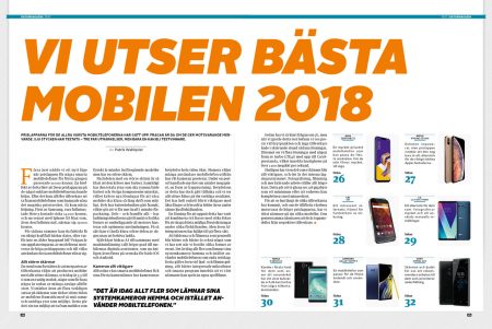 Jämförande test: Mobiltelefoner 2018