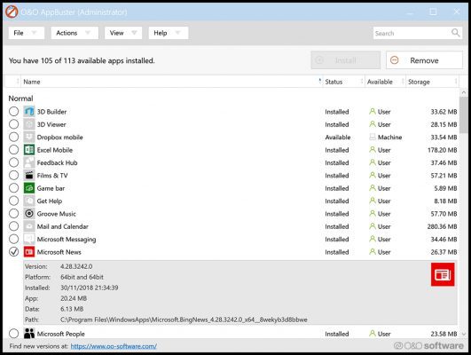 Programtips: O&O Appbuster 1.0.1338.1 O&O Appbuster