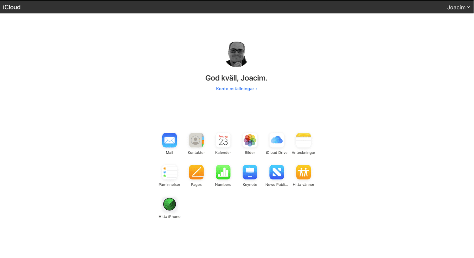 Apple uppdaterar Icloud via webben Screenshot 2019 08 23 at 19.43.33