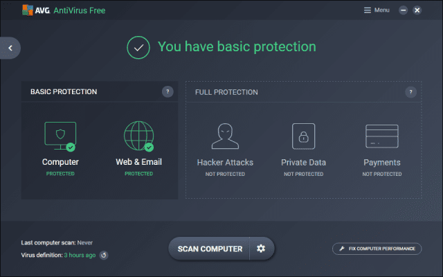 Programtips: AVG AntiVirus FREE 2019 v19.7.4674 AVG AntiVirus FREE