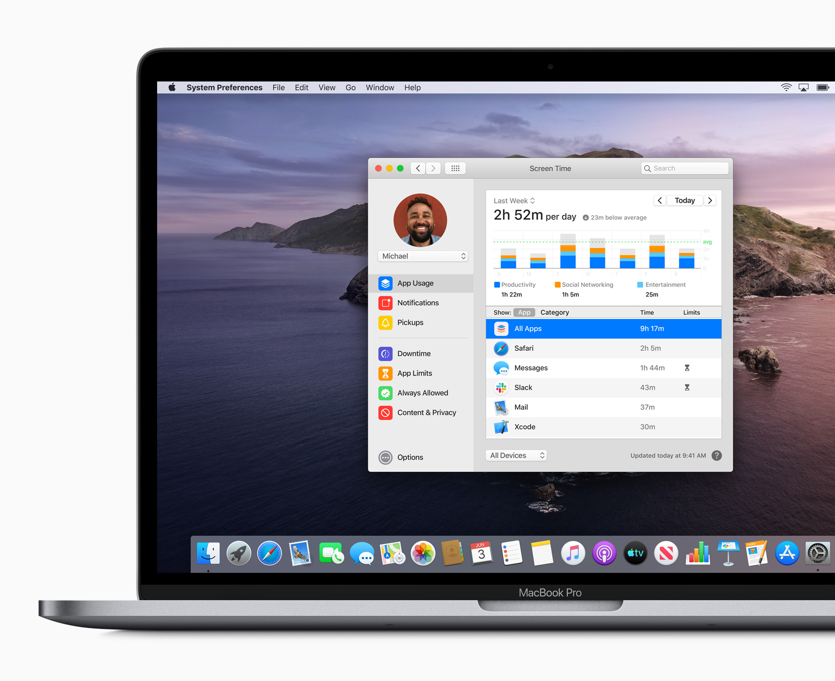Apple previews macOS Catalina Screen Time screen 100719
