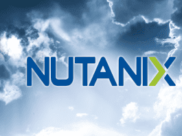 Nutanix logo in the clouds