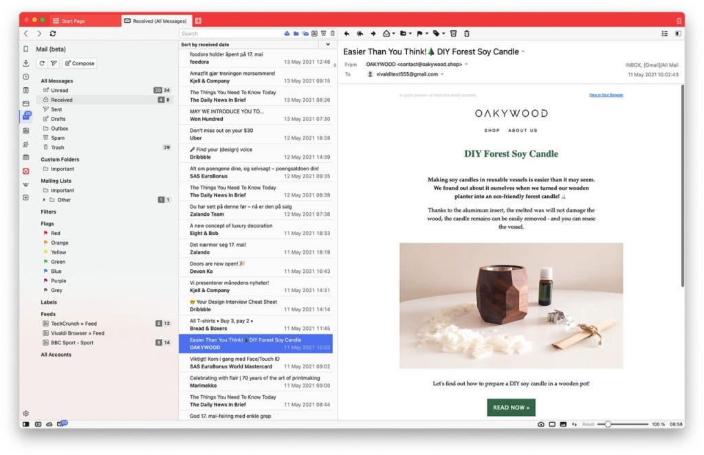 Webbläsaren Vivaldi 4.0 är här vivaldi 4.0 mail