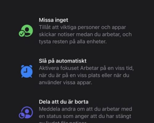 IOS 15 - arbetsfokus