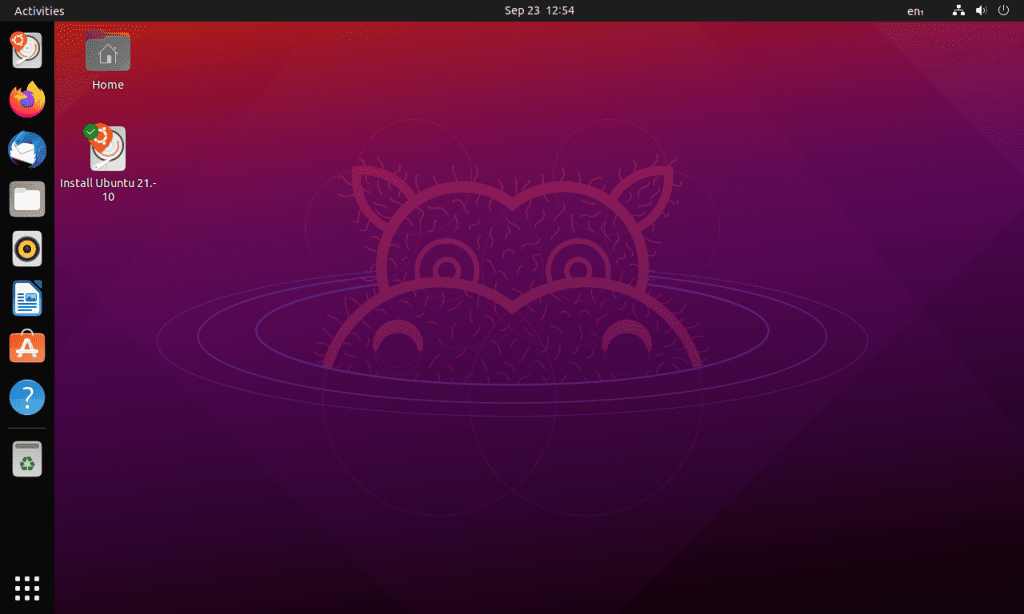 Nytt från Ubuntu och Fedora Ubuntu2110 Desktop