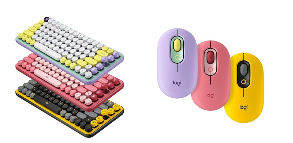 Logitech Pop – tangentbord och mus i tre olika färgglada färguppsättningar