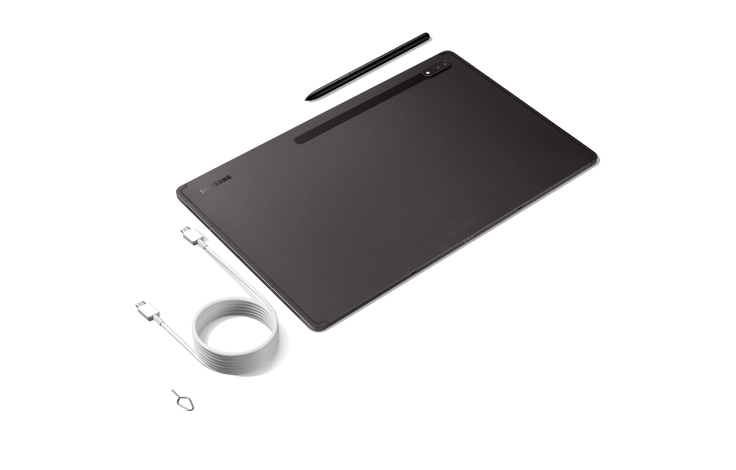 Samsung Galaxy Tab S8 Ultra WiFi – platta, penna och laddkabel