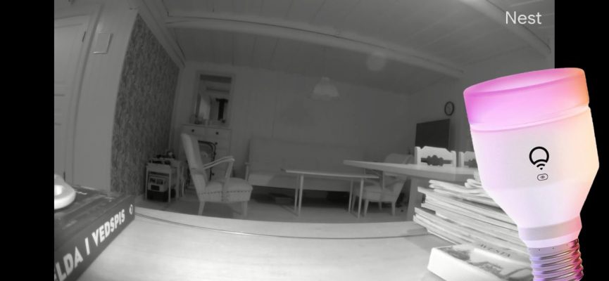 bild från säkerhetskamera med Lifx Nightvision E27 infälld