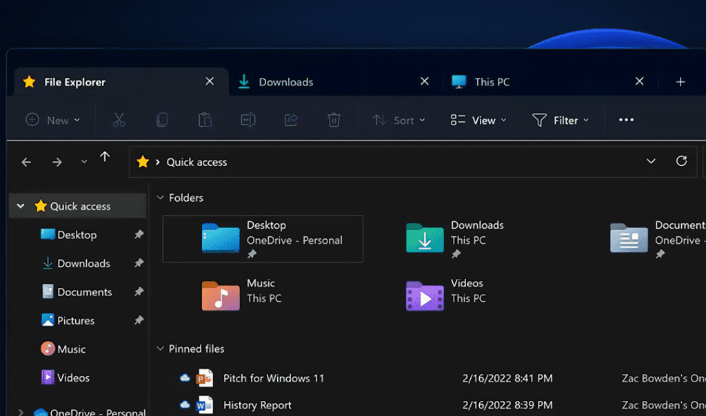 Utforskaren i Windows 11 får flikar win11 tabs utfarskaren
