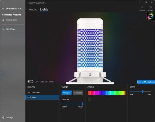 HyperX NGENUITY – hantera ljuseffekter i mjukvaran