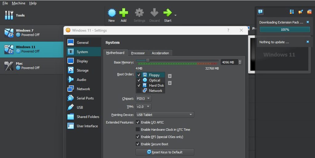 Virtualbox 7.0 med stöd för Windows 11 VirtualBox 7