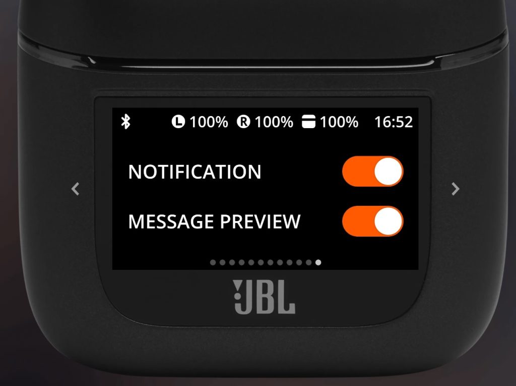 JBL Tour Pro 2 – skärm